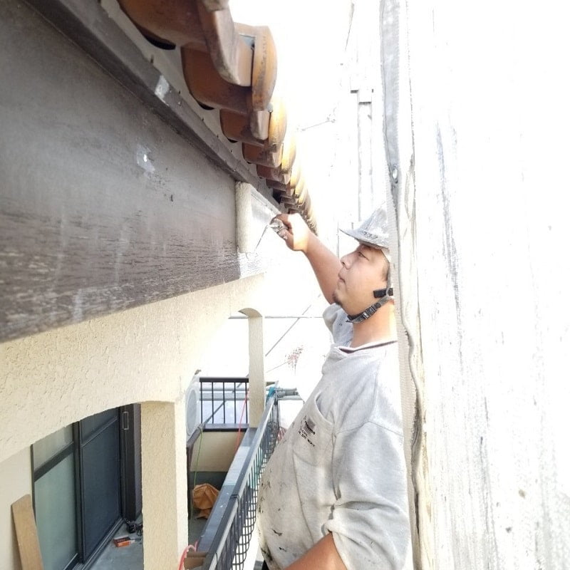 破風下塗り